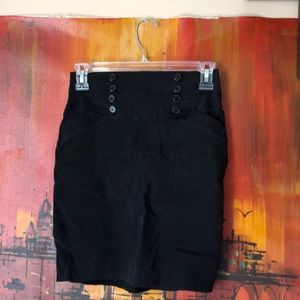 black medium length skirt